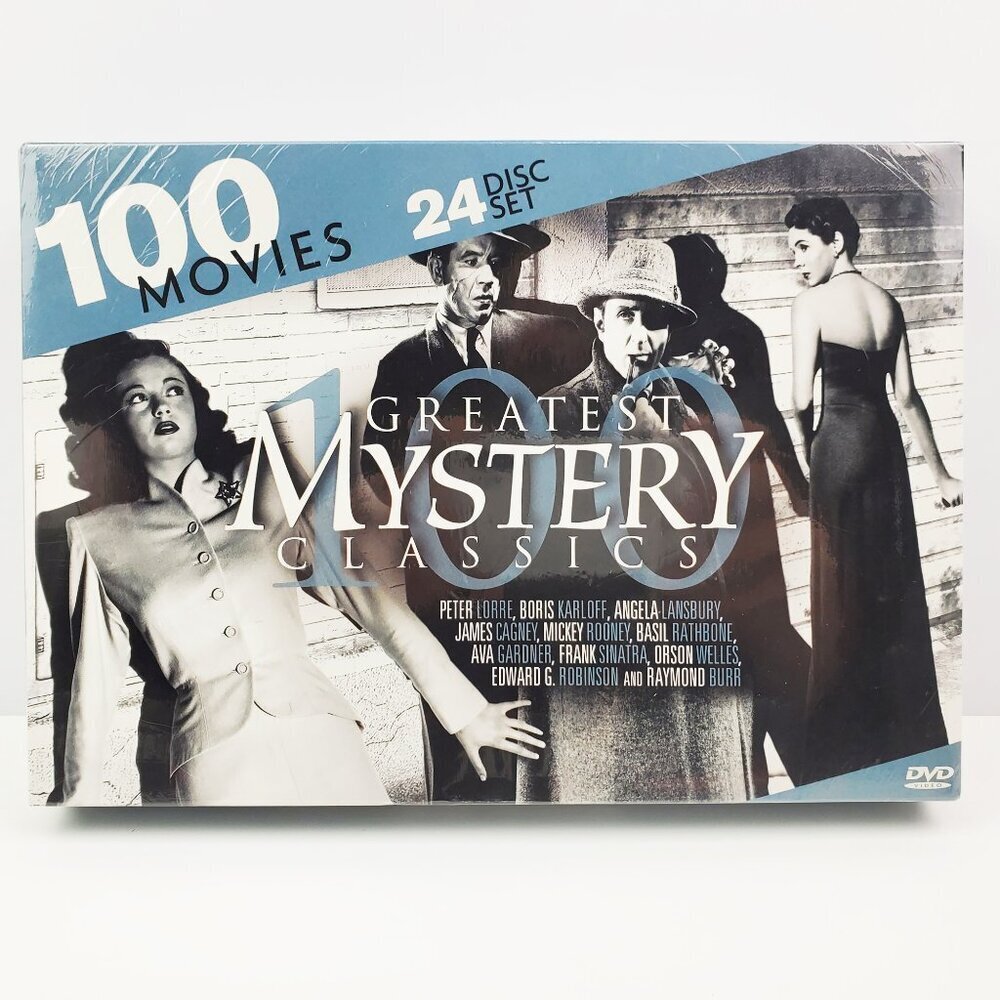100 Greatest Mystery Classics 24 Disc DVD Movies Box Set Welles Sinatra Sealed